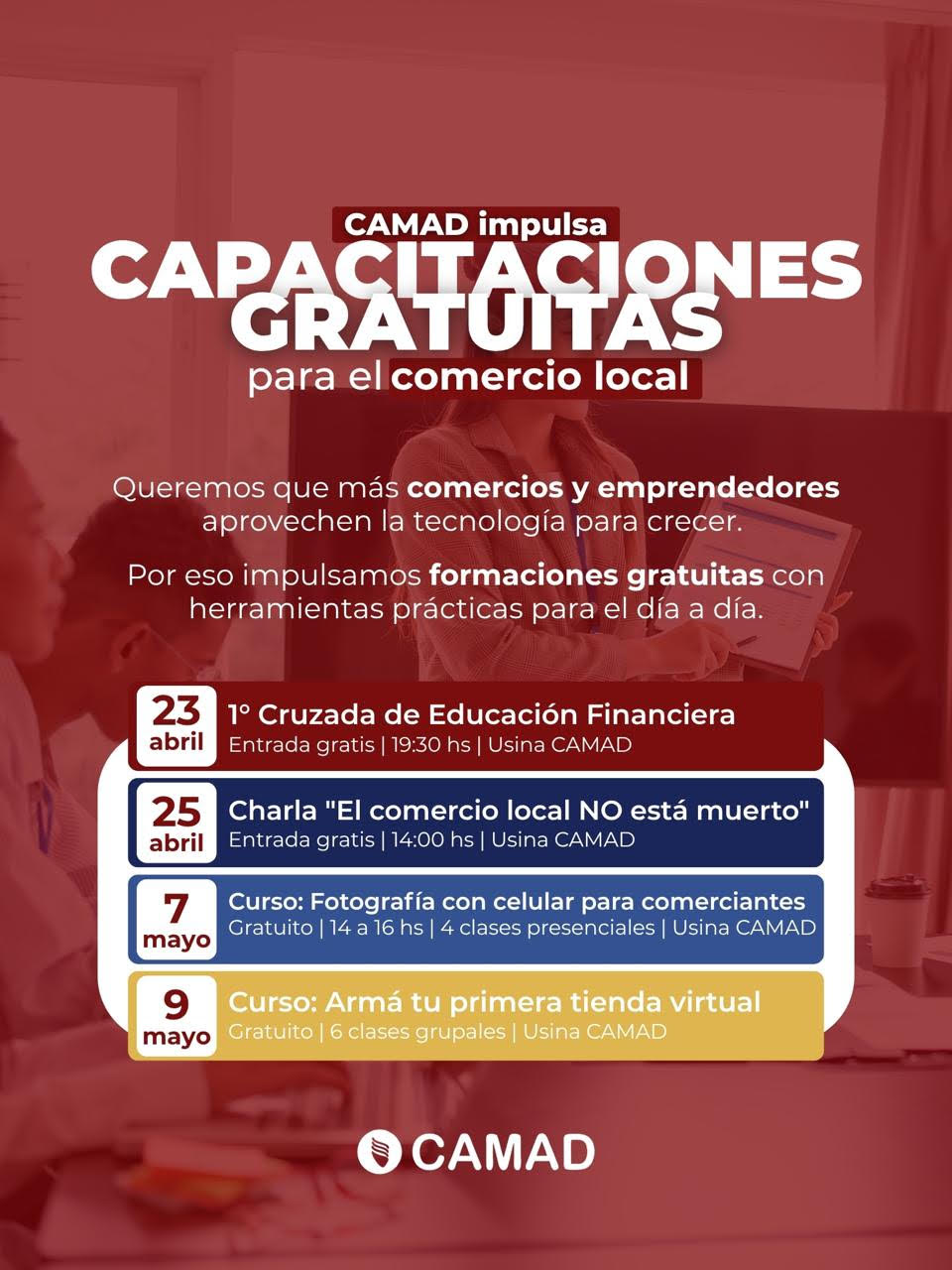 Gran propuesta de cursos de la CAMAD en Madryn