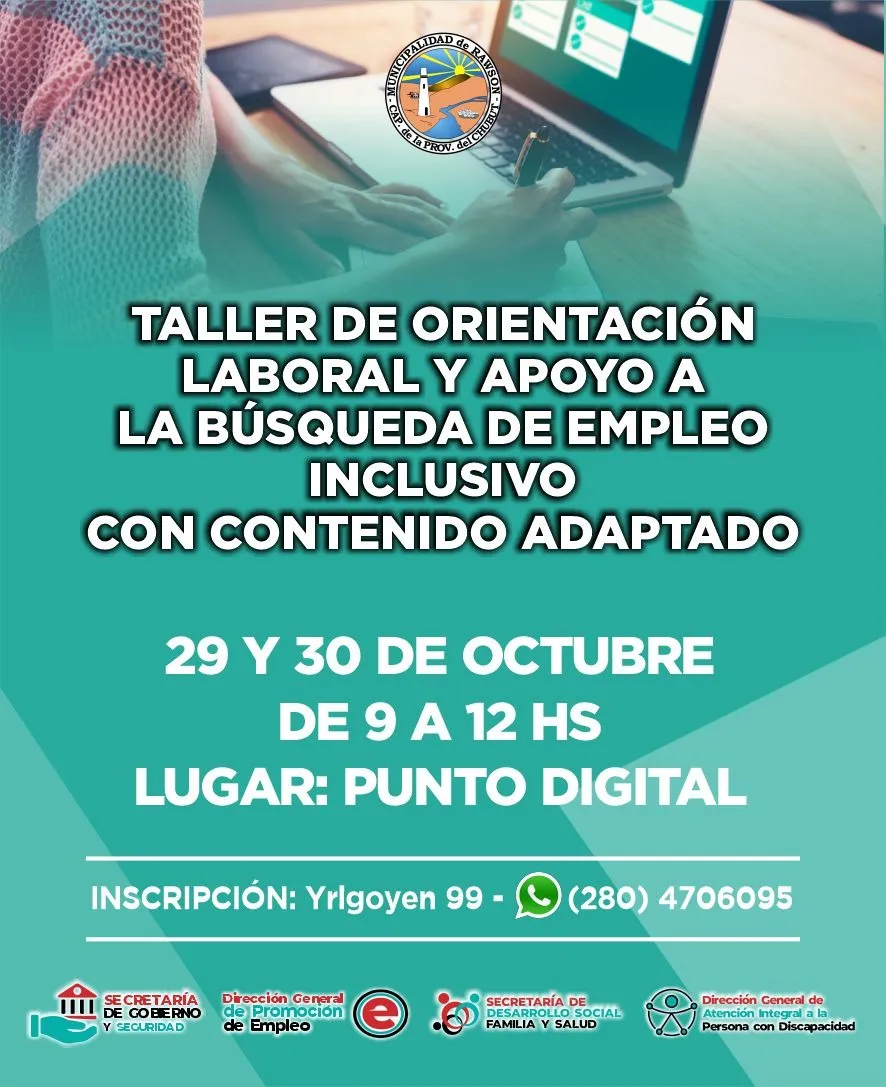 Rawson ofrece taller sobre Orientación Laboral con contenido adaptado