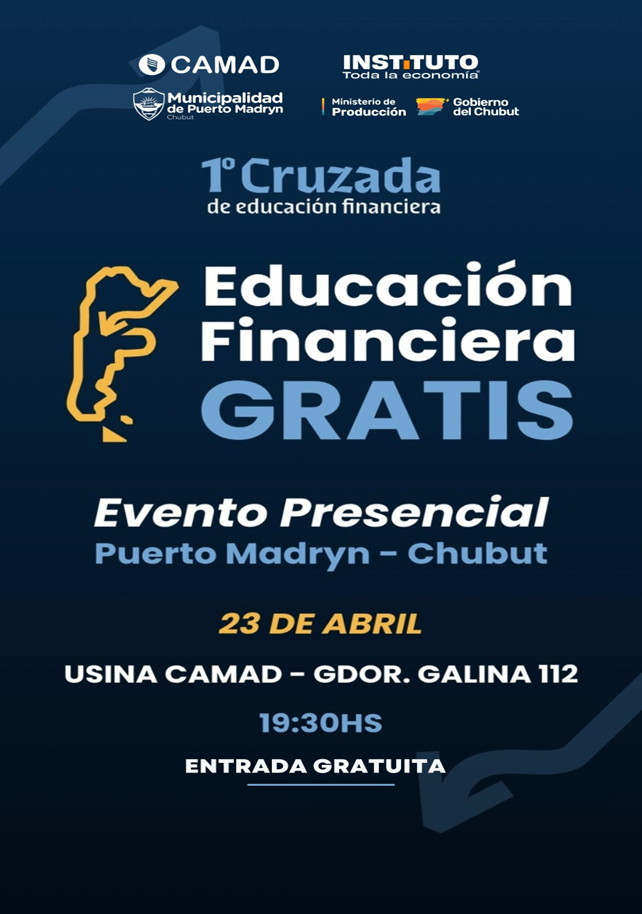 Madryn: La CAMAD invita a la Primera Cruzada de Educación financiera