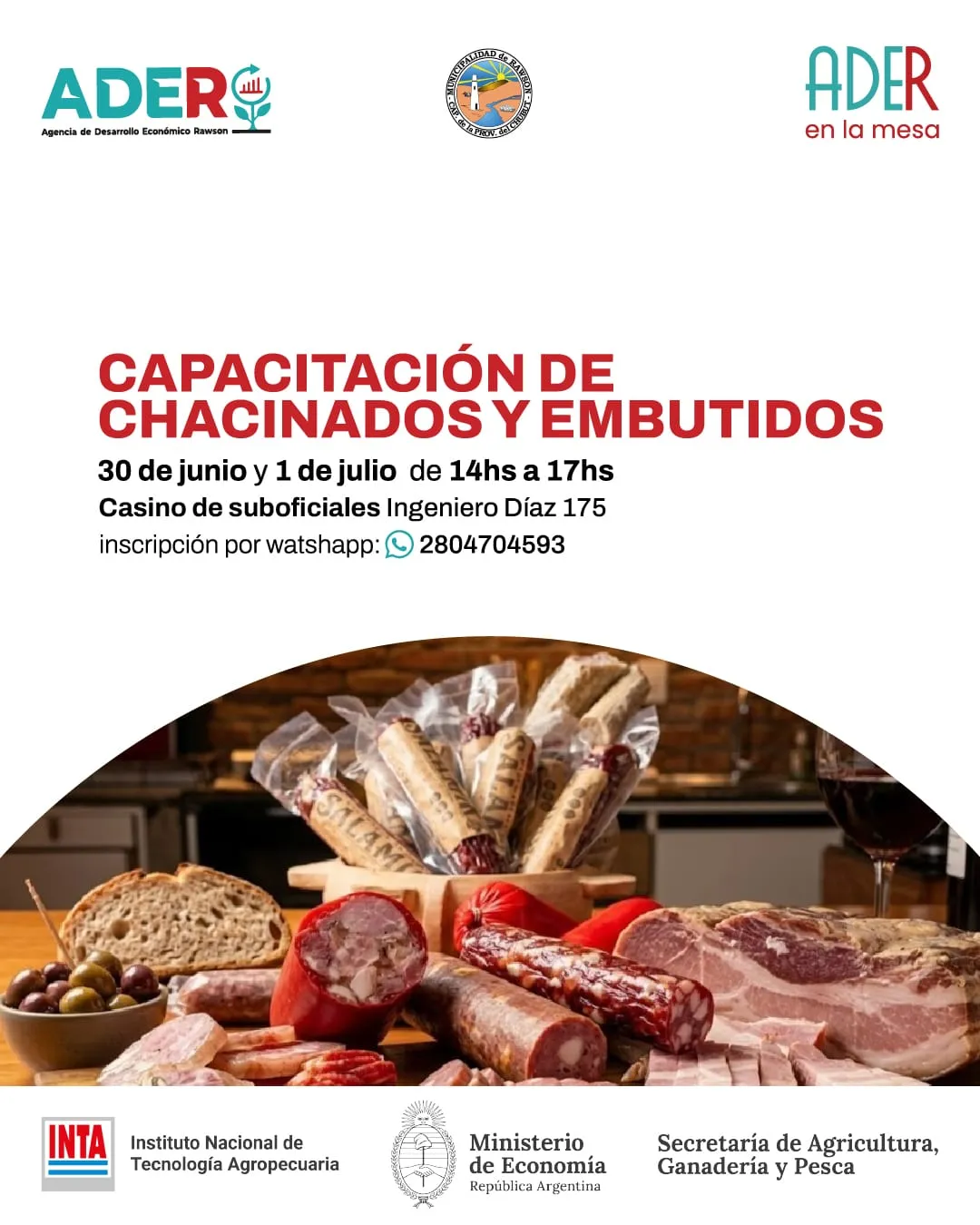 ADER dictará una capacitación sobre chacinados y embutidos