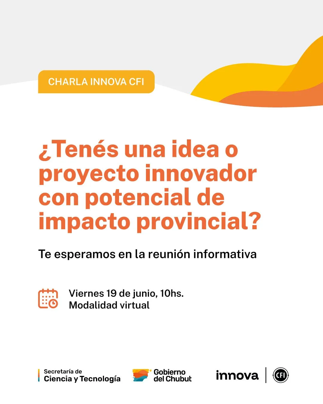 Innova CFI 2026: Provincia convoca a una reunión informativa virtual sobre financiamiento de proyectos con impacto territorial
