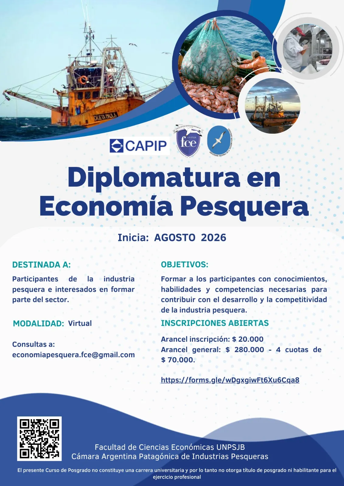 Económicas lanza junto a CAPIP la tercera edición de la Diplomatura en Economía Pesquera